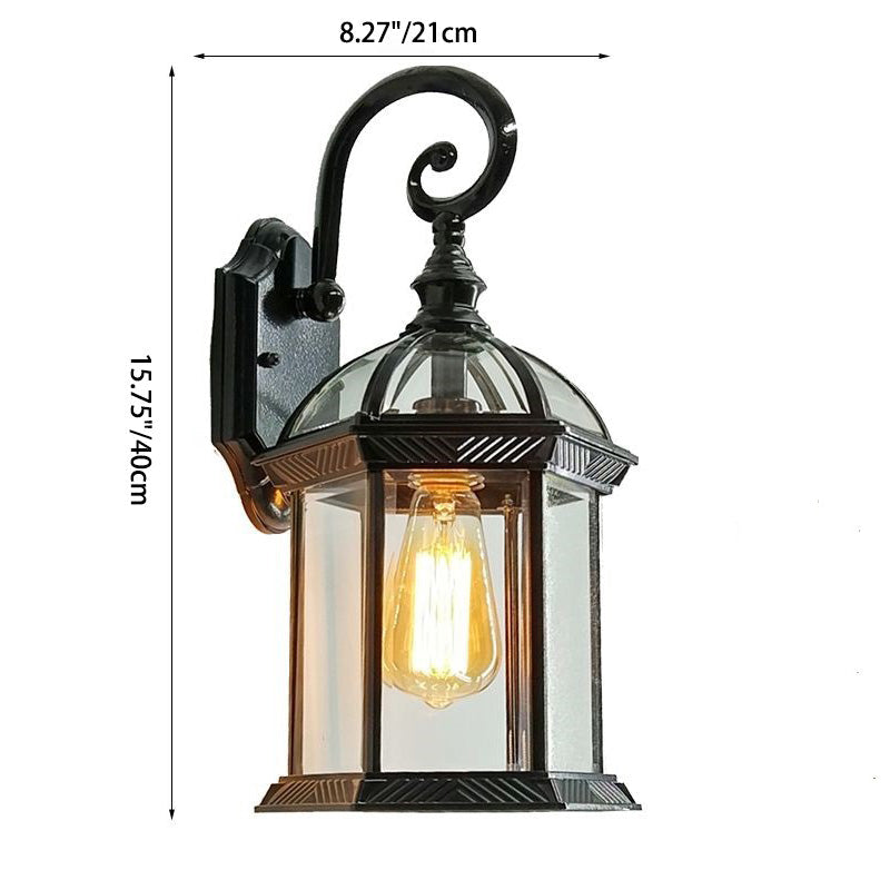 Aluminum Glass Hexagonal Prism Outdoor Light