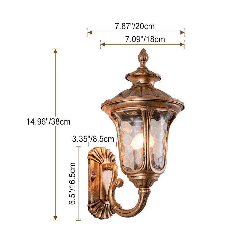 Castle Shaped Aluminum Glass Outdoor Light