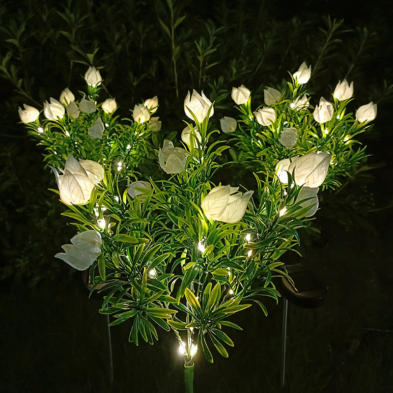 Waterproof Imitation Gardenia Solar Outdoor Light