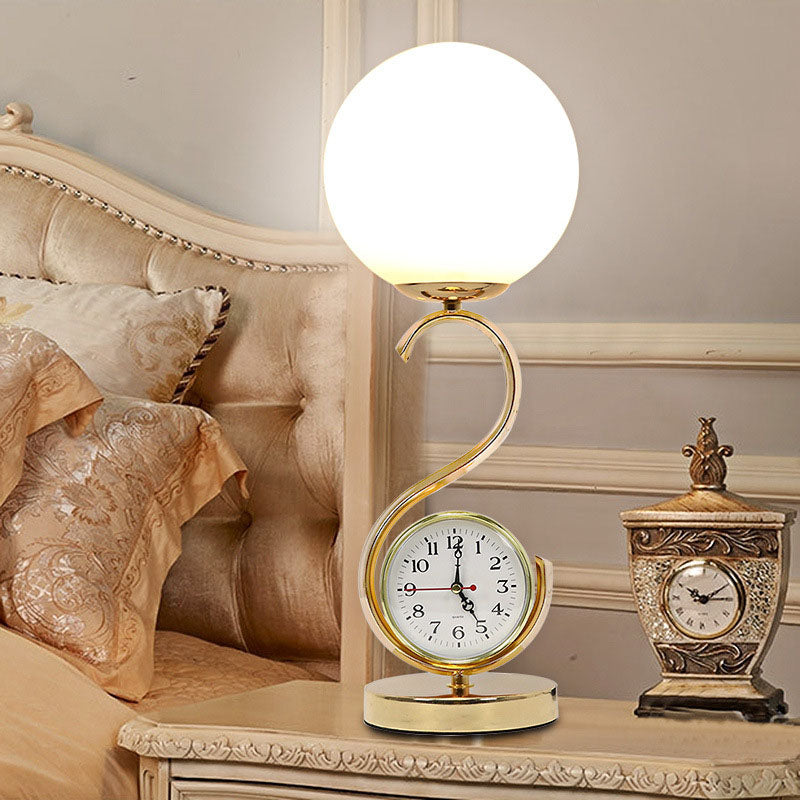 Orb Clock Iron Glass Table Lamp