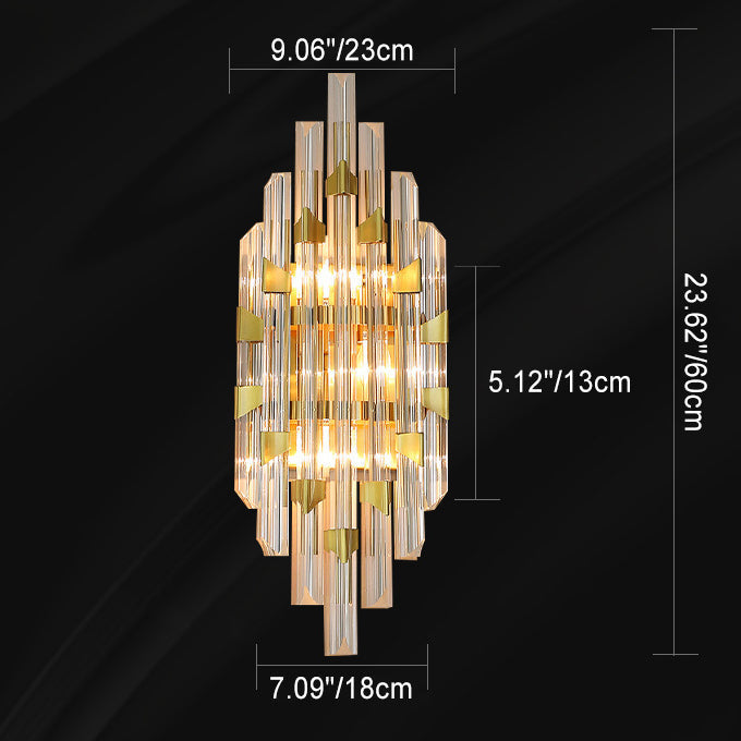 Stripe Hardware Crystal 2/4 2-Light Wall Lamp