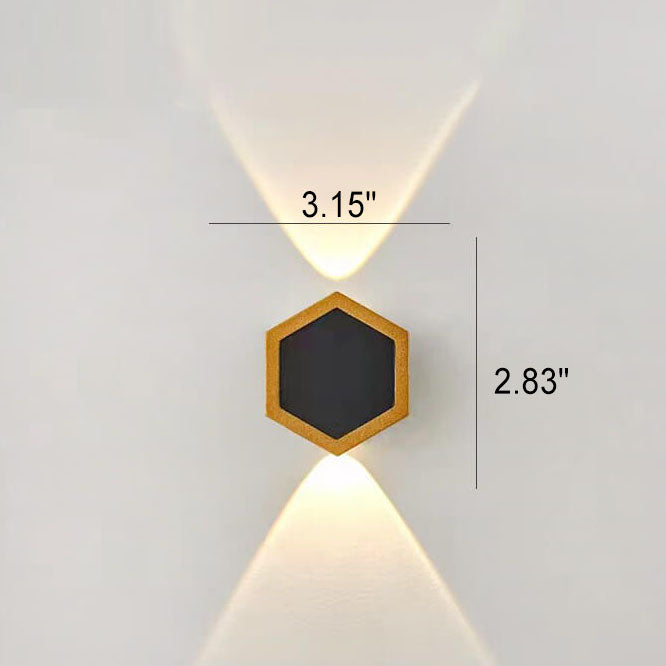 Hexagonal Combination Black Gold Outdoor Light