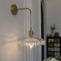 Iron Flower Glass Bedroom Wall Lamp