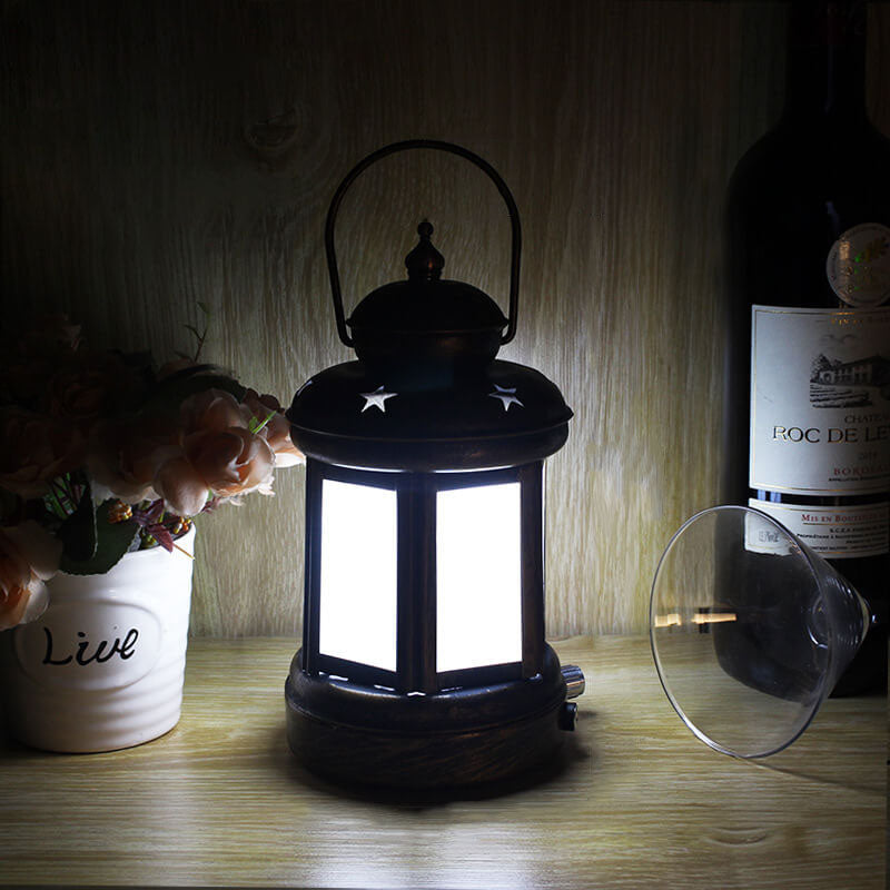 Iron Kerosene Lantern Decorative Table Lamp