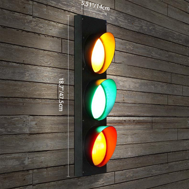 Rectangle Traffic Signal Iron Wall Lamp