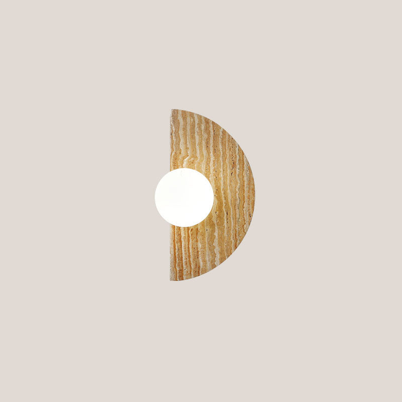 Semi-circular Stone Glass Wall Lamp