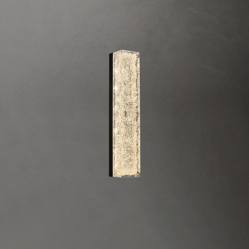 Brass Clear Resin Rectangular Wall Lamp