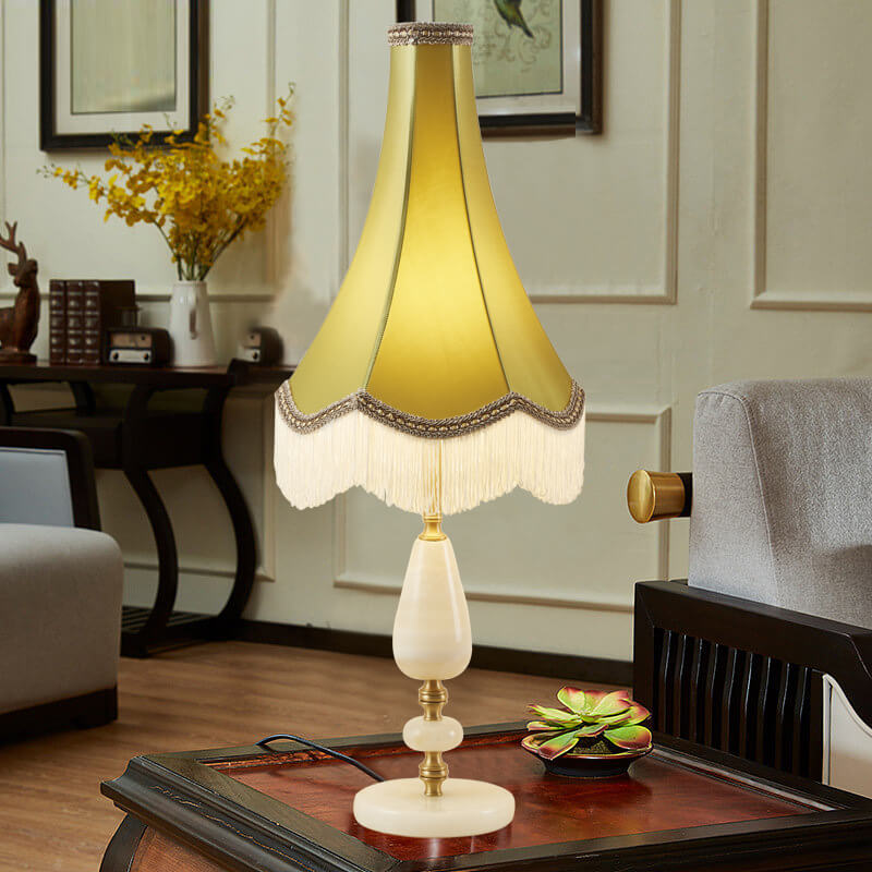 Fabric Fringed Horn Table Lamp