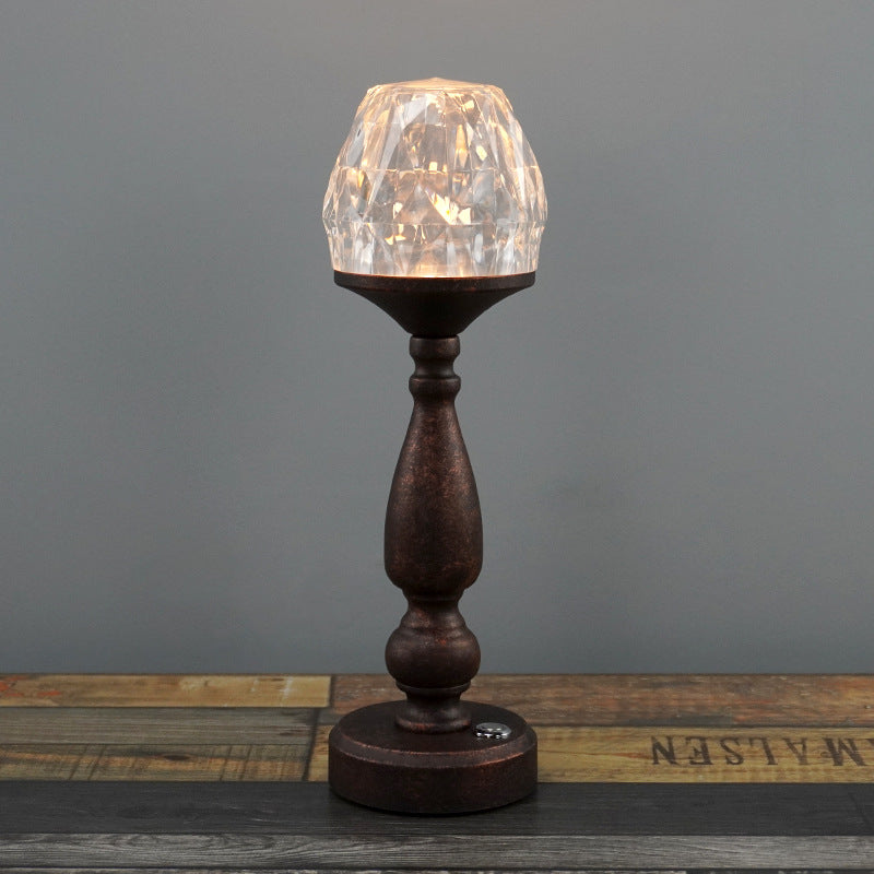 Gem Column Plastic Metal Table Lamp