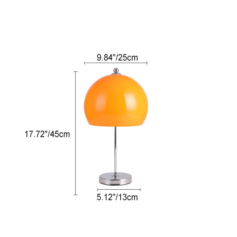 Orange Mushroom Glass Lampshade Table Lamp