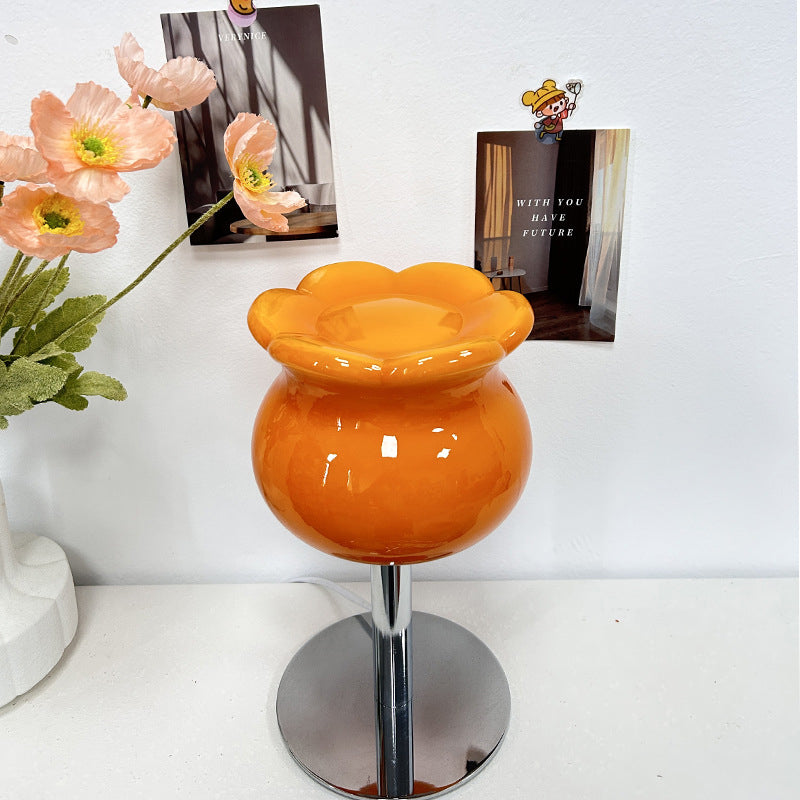 Iron Glass Tulip Flower Table Lamp
