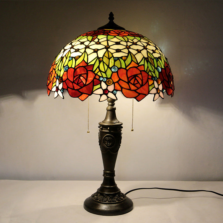 Half Ball Rose Resin 2-Light Table Lamp