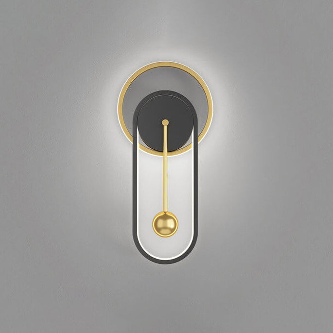 Iron Clock Design Wall Lamp