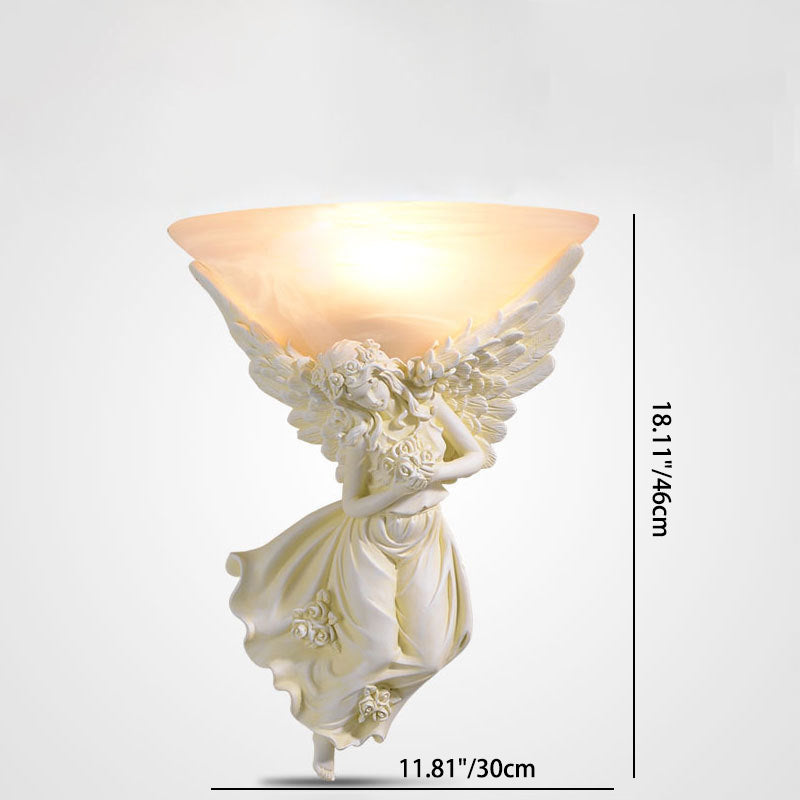 Resin Angel Wing Glass Wall Lamp