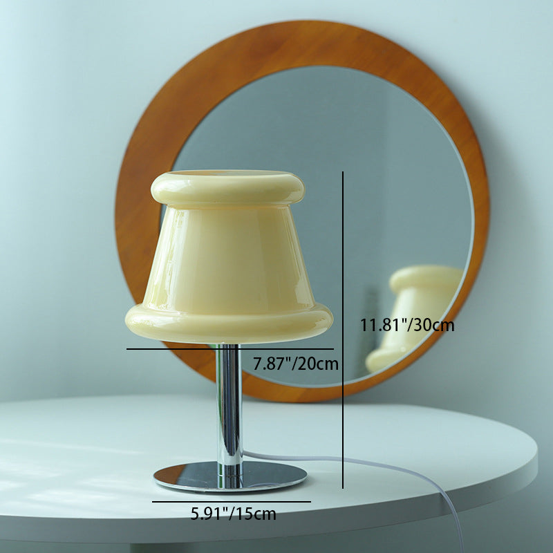 Hat Glass Iron Bedroom Table Lamp