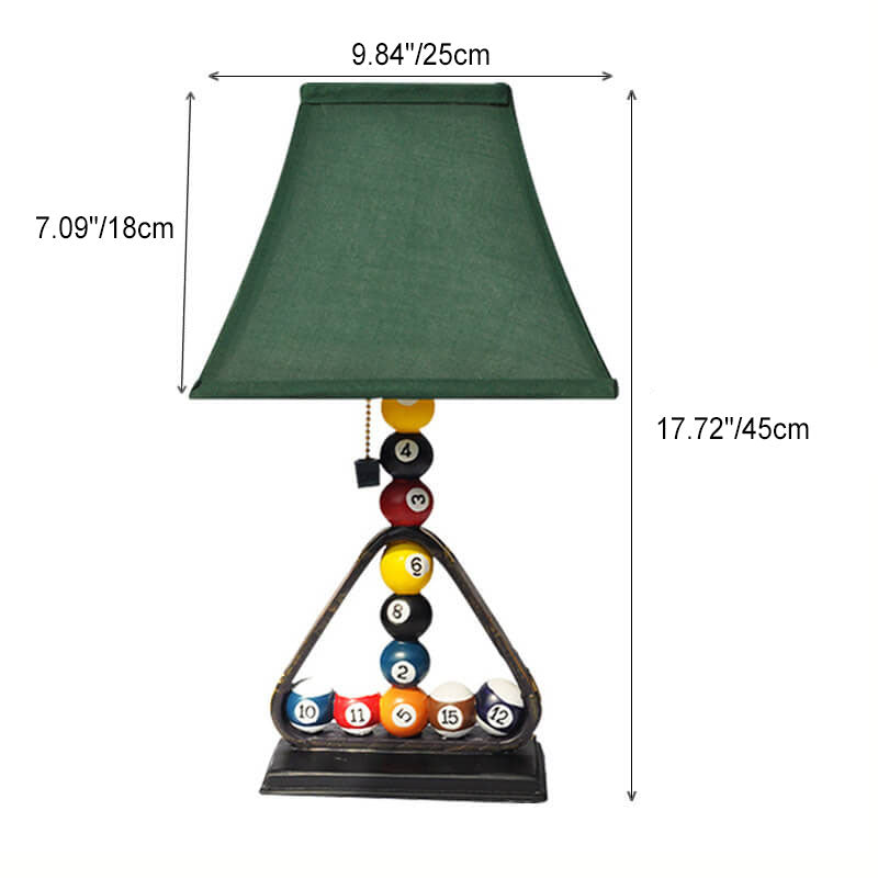 Billiard Stacked Linen Fabric Table Lamp
