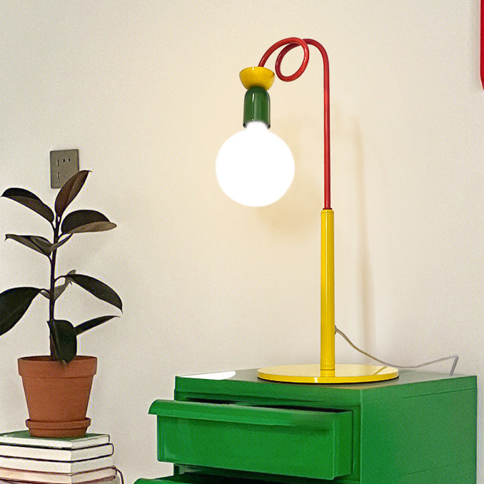 Colorblock Geometric Iron Spiral Table Lamp