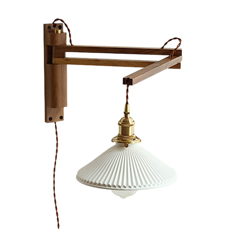 Milk White Striped Glass Wall Lamp
