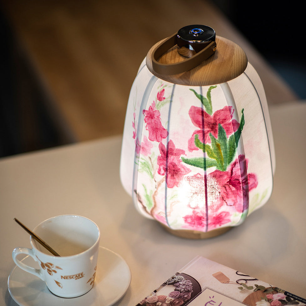 Leather Wood Stainless Steel Table Lamp