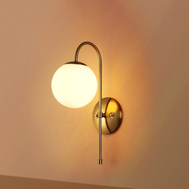 Iron Glass Globe Wall Lamp
