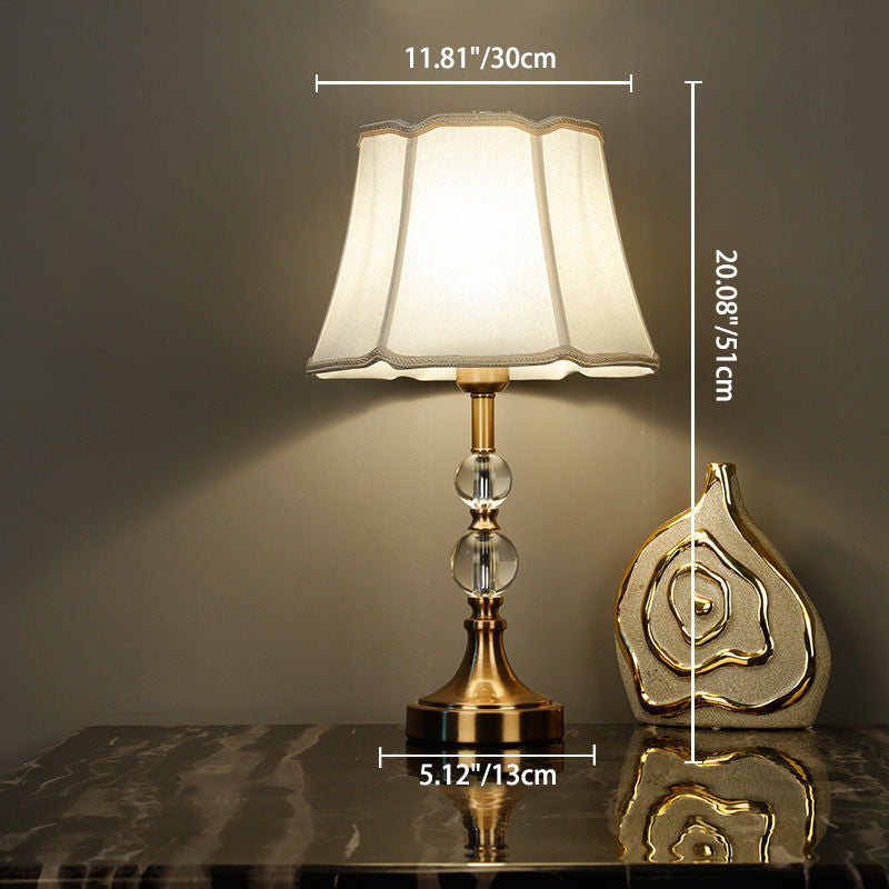 Column Crystal Iron Fabric Table Lamp