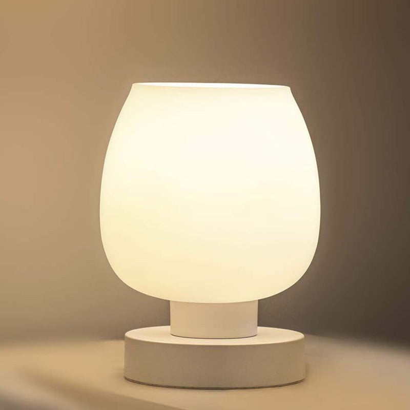 Flat Round Glass Iron Table Lamp