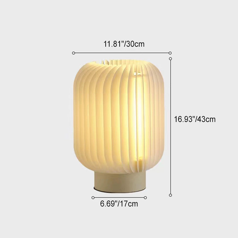 Round Pleated Iron Acrylic Table Lamp