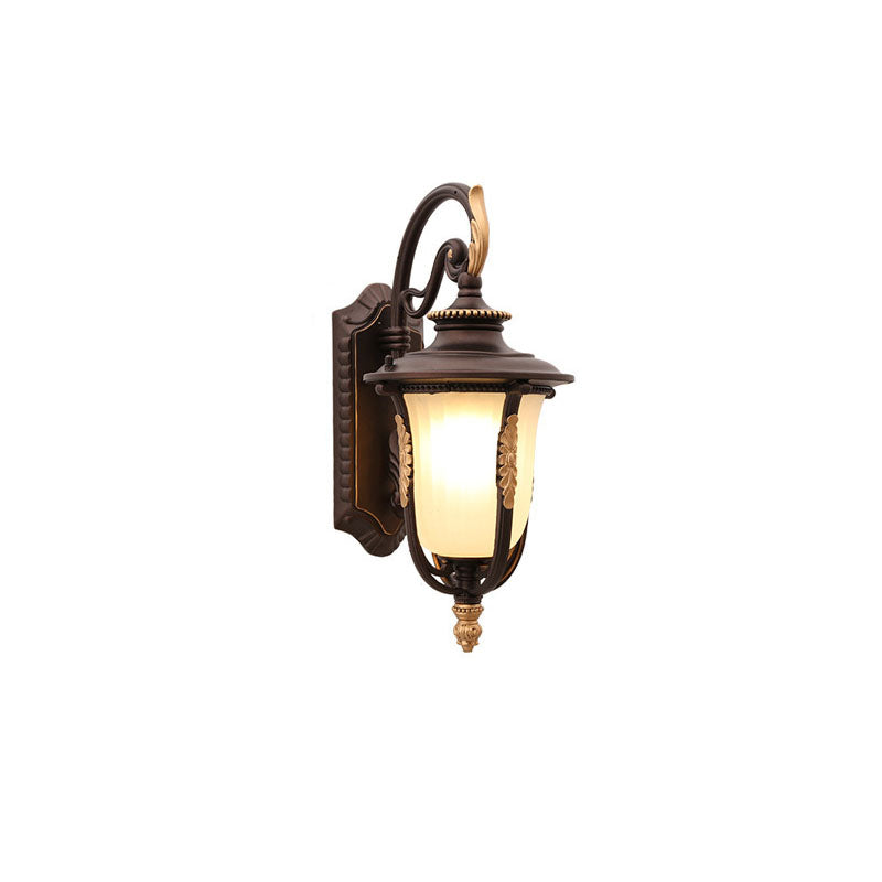 Coffee Gilded Aluminum Glass Outdoor Light