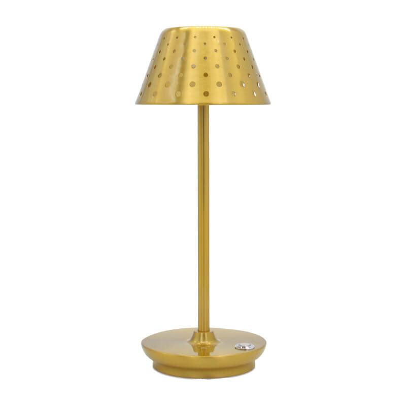 Perforated Wrought Iron Power-on Table Lamp