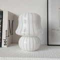Cream Handmade Glass Mushroom Table Lamp