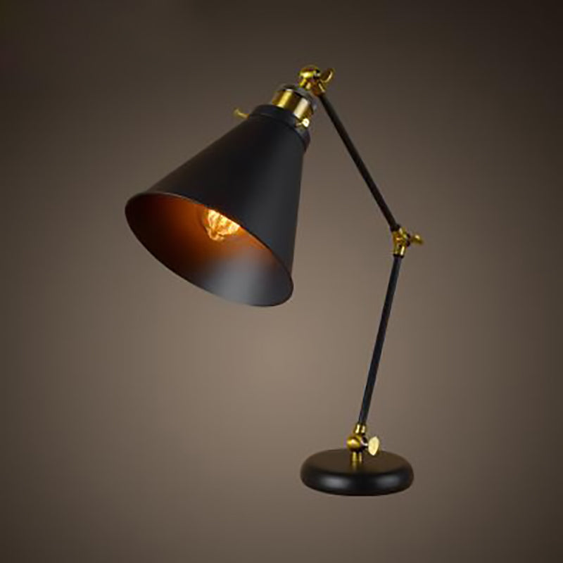 Iron Glass Conic Bell Table Lamp
