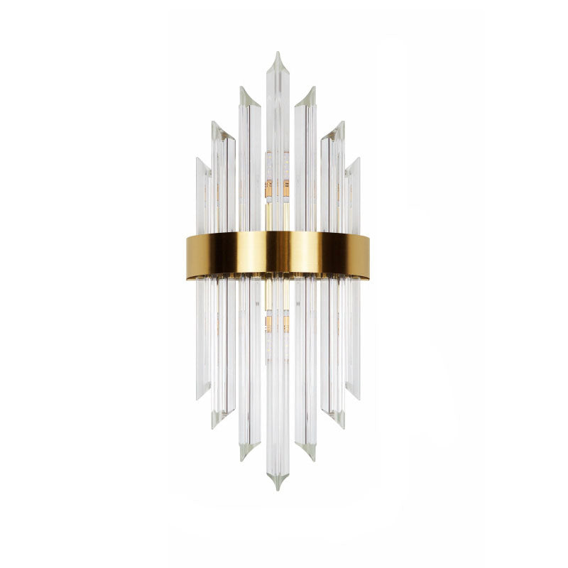 Glass Crystal Rod Stainless 2-Light Wall Lamp