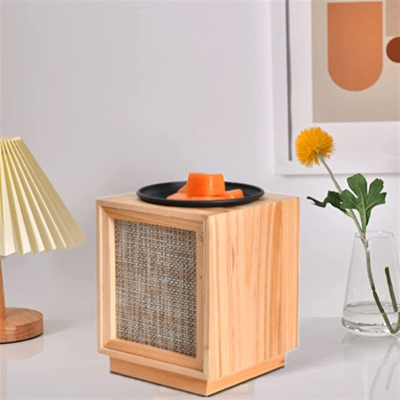 Wood Square Melting Wax Table Lamp