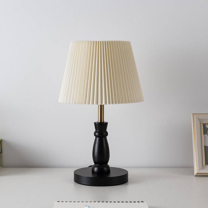 Striped Folding Lampshade Metal Table Lamp