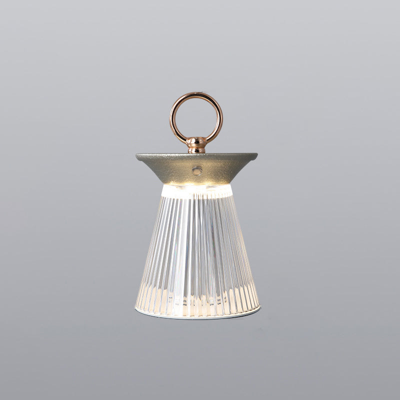 Iron Acrylic Semi-Conical Portable Table Lamp