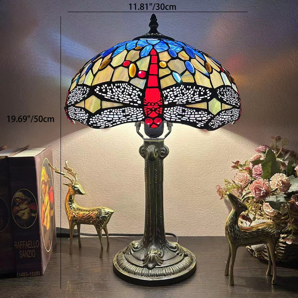 Metal Hardware Glass Semicircular Table Lamp