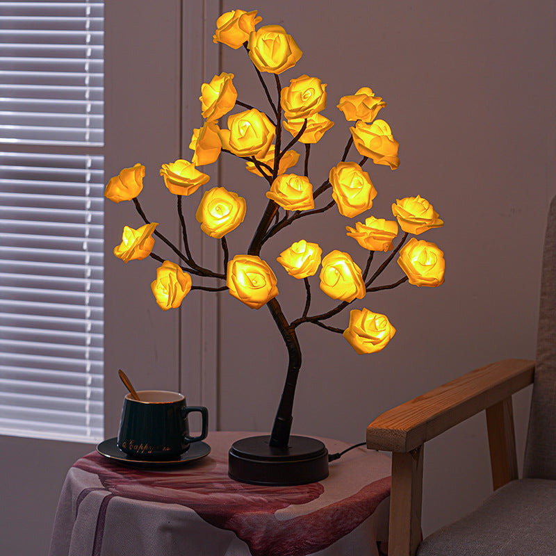 Simulation Tree Rose Tree Table Lamp