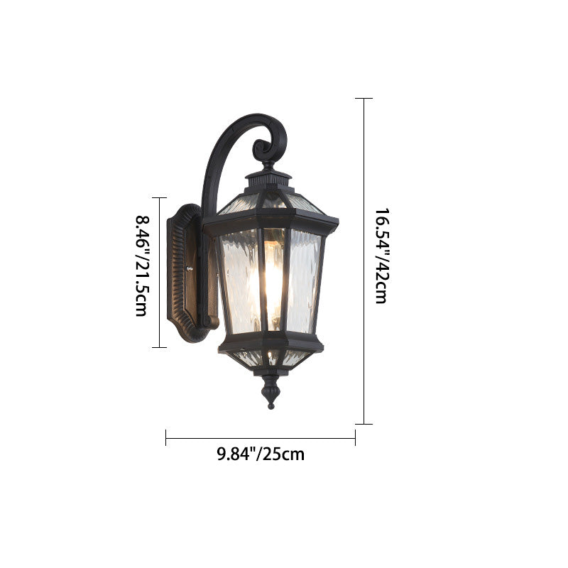 Aluminum Glass Octagon Cylinder Outdoor Light