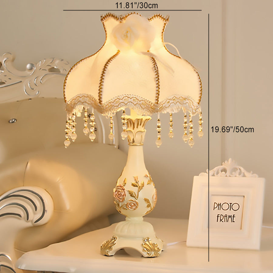 Vase Resin Fabric Bedroom Table Lamp