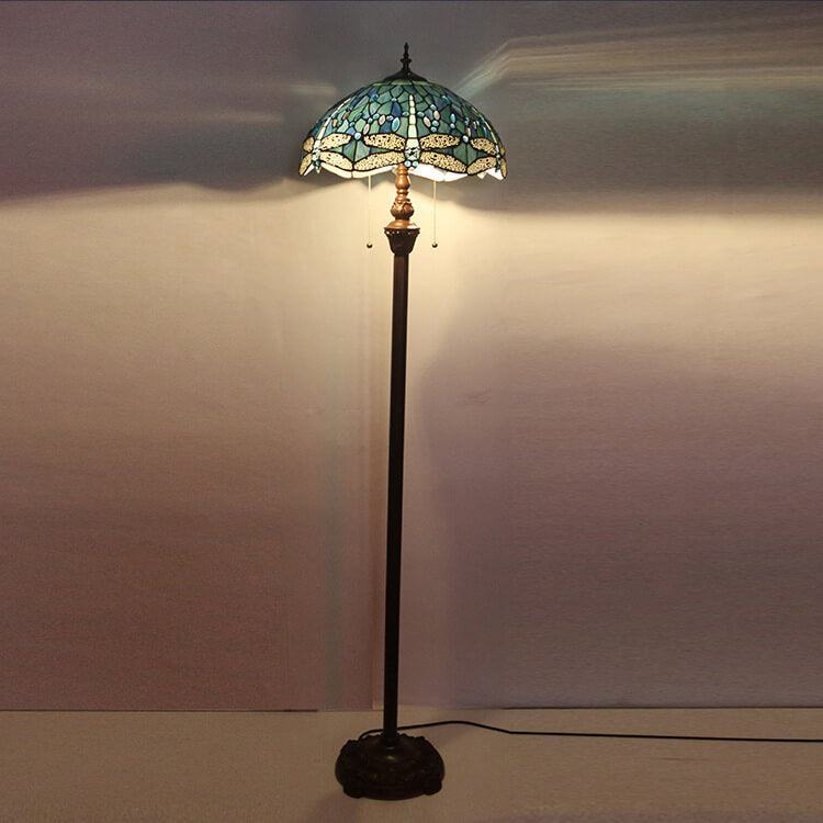 Dragonfly Glass Resin 2-Light Floor Lamp