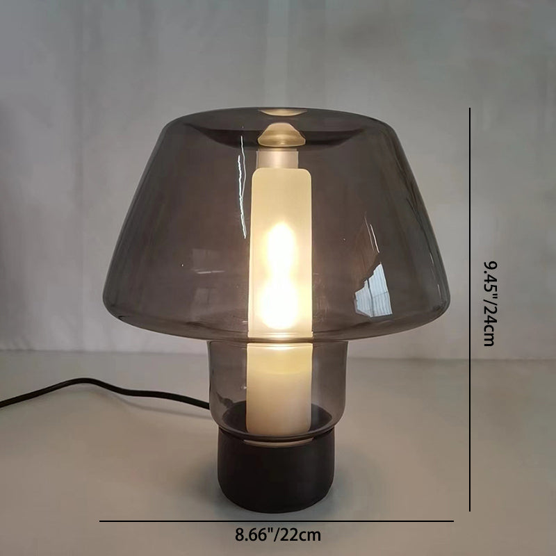 Round Glass Metal Bedroom Table Lamp
