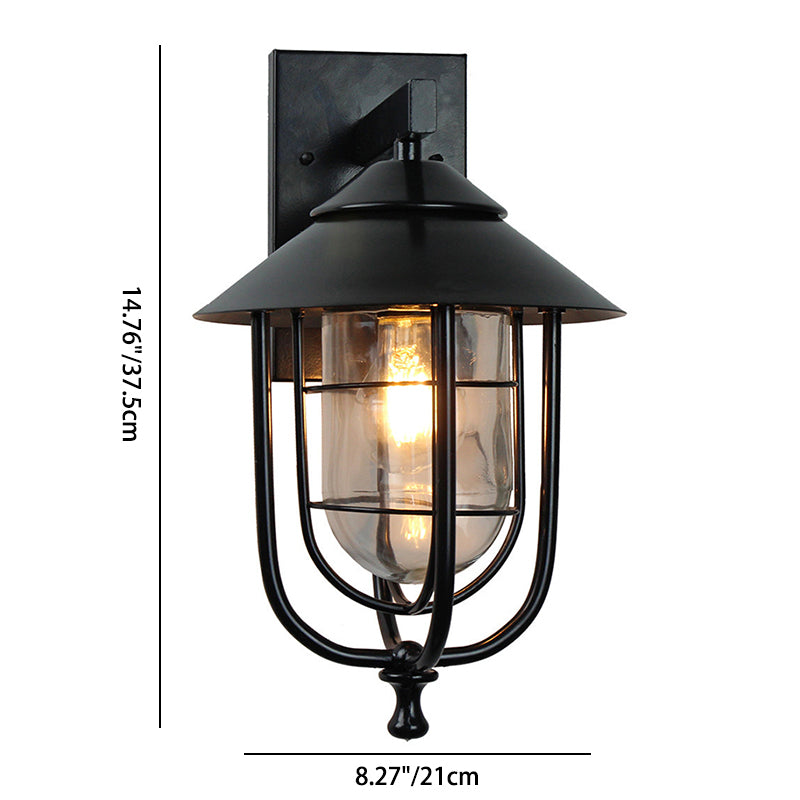 Bird Cage Iron Glass Outdoor Light