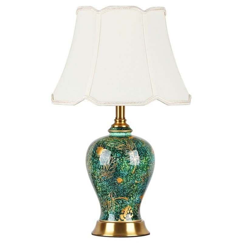 Emerald Ceramic Fabric Table Lamp