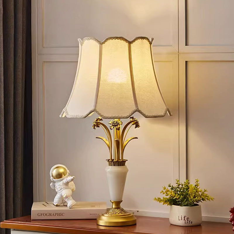 Fabric Jade All Copper Table Lamp