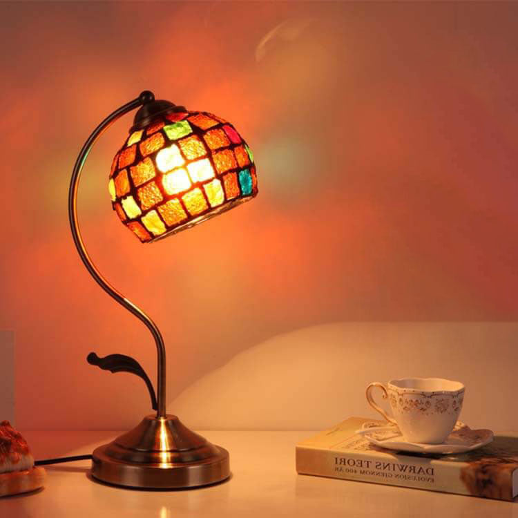 Round Head Glass Hardware Table Lamp