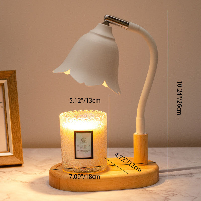 Floral Wood Iron Aroma Table Lamp