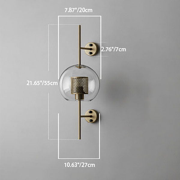 Iron Finish Frame Spherical Wall Lamp
