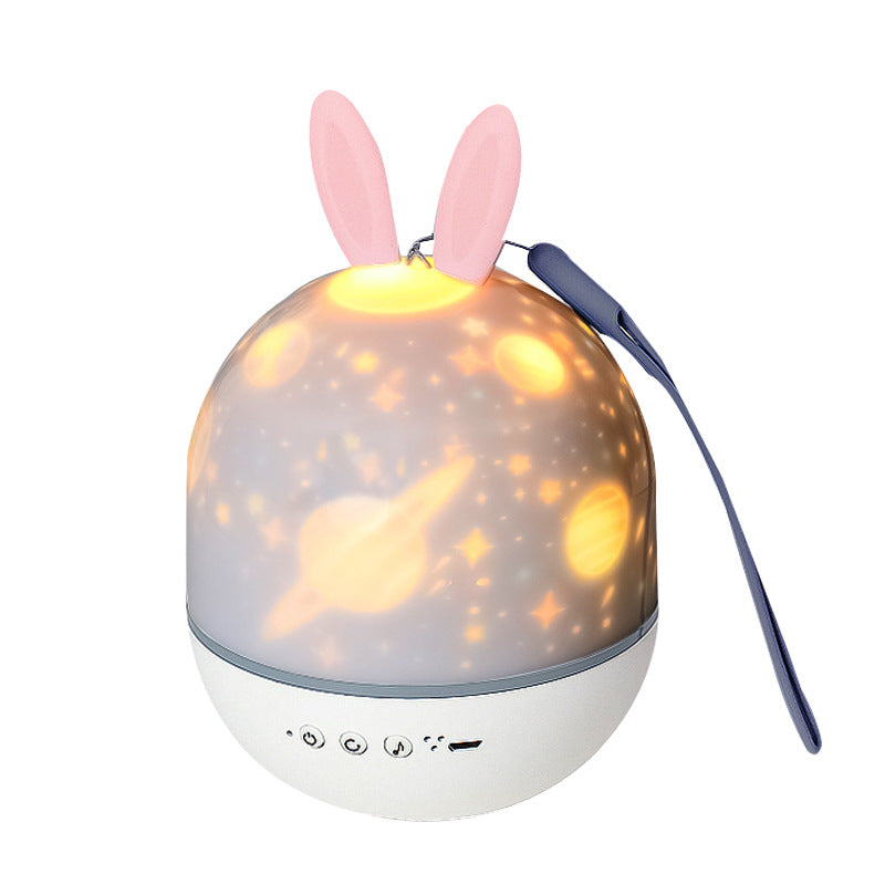 Kids Projectable Round Rabbit Table Lamp