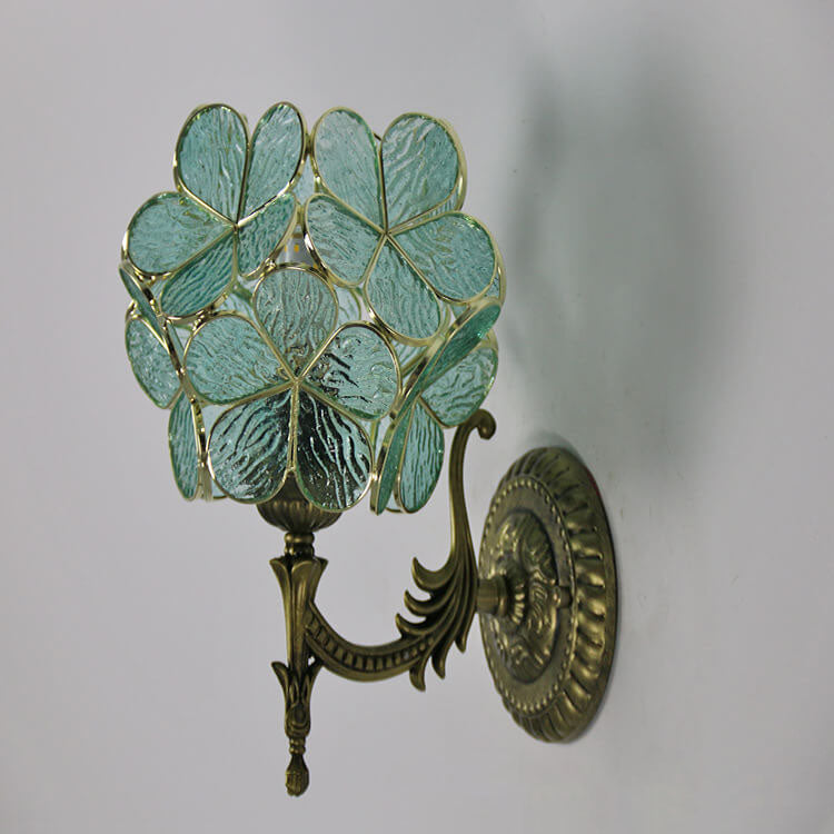Flower Shaped Glass Metal Wall Lamp