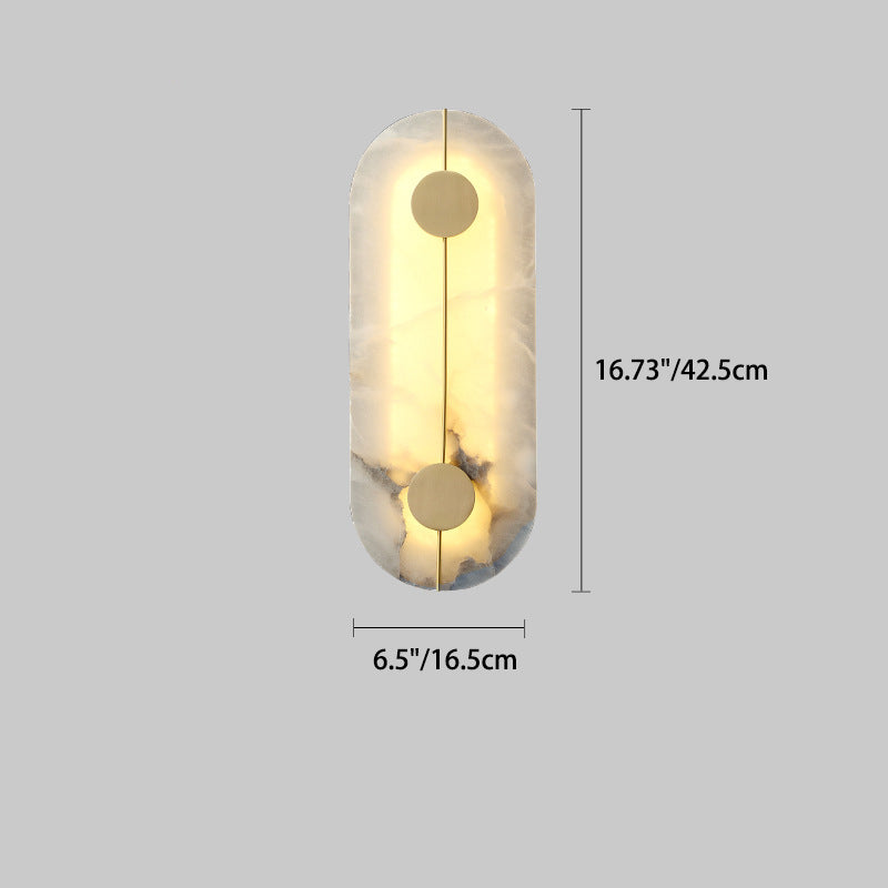 Copper Marble Round Elliptical Wall Lamp